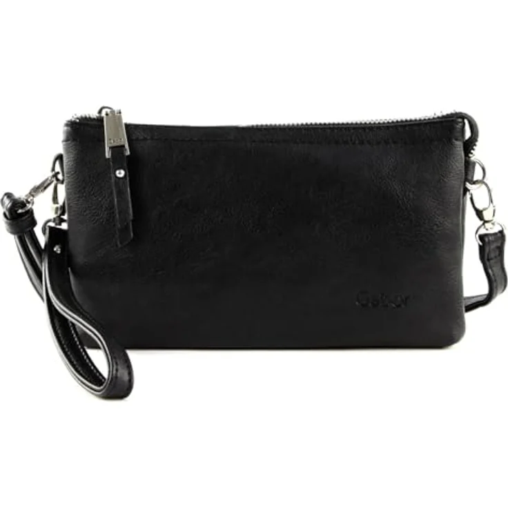 Gabor Handtasche, synthetisches Material mit Reißverschluss, Schwarz – Bild 1
