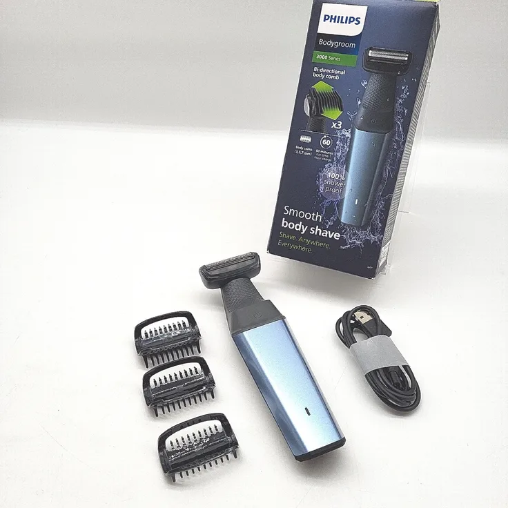 Philips Bodygroom Series 3000, wasserfester Trimmer für Intimbereich und Körper, 60 Min. Laufzeit, Modell BG3027/03