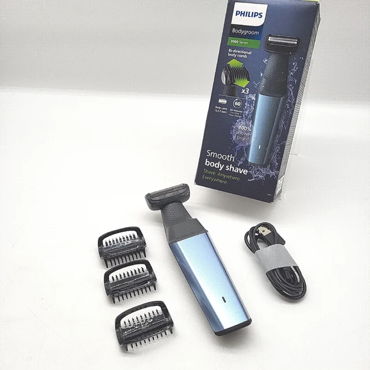 Philips Bodygroom Series 3000, wasserfester Trimmer für Intimbereich und Körper, 60 Min. Laufzeit, Modell BG3027/03 – Bild 1