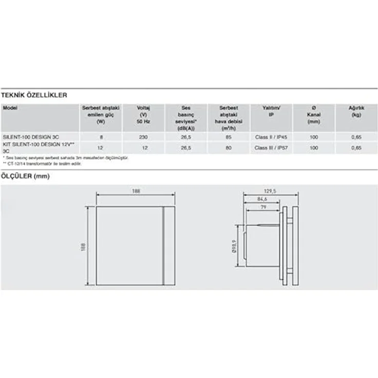 Thermorex THERMEX 200.34.3120.2, Belüftungsventilator Wand, Weiß, Kunststoff, IP45, 85 m³/h Luftstrom, leiser Betrieb bei 26,5 dB – Bild 8