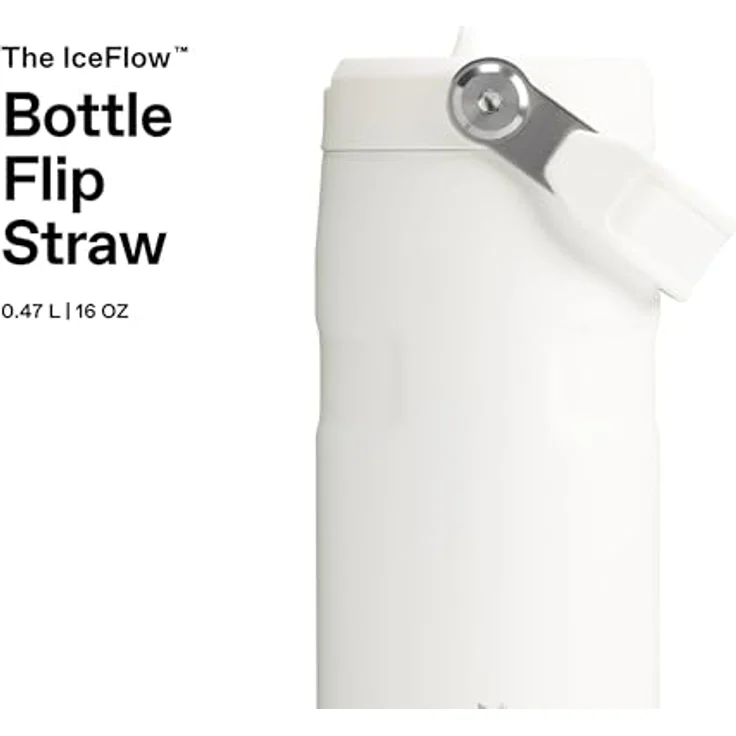 Stanley Flip Straw 2.0 Trinkflasche mit Strohhalm, 0.47L, doppelwandige Vakuumisolierung, hält 40 Stunden eisgekühlt, BPA-frei, auslaufsicher, spülmaschinenfest, Frost – Bild 3