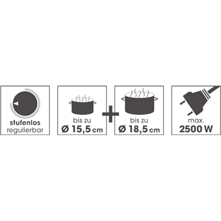 GourmetMaxx 10954, elektrische Doppel-Herdplatte mit stufenloser Temperaturregulierung und 2500 W Leistung – Bild 3