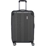 travelite 4-Rad Koffer M mit TSA Schloss + Dehnfalte, Gepäck Serie CITY: Robuster Hartschalen Trolley mit kratzfester Oberfläche, 68 cm, 78 Liter (erweiterbar auf 86 L)