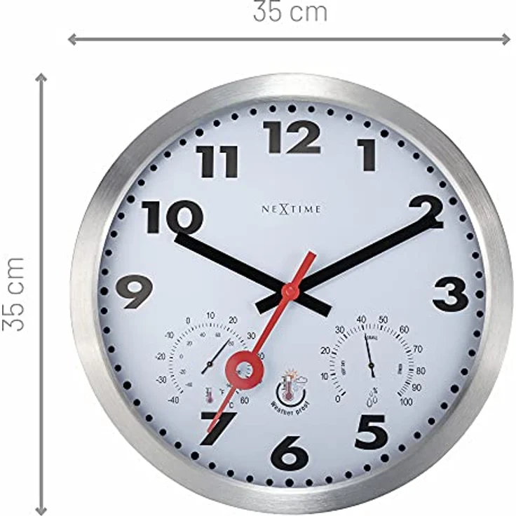NeXtime 4307AR Wanduhr, Aluminium, Silber, 35cm – Bild 4