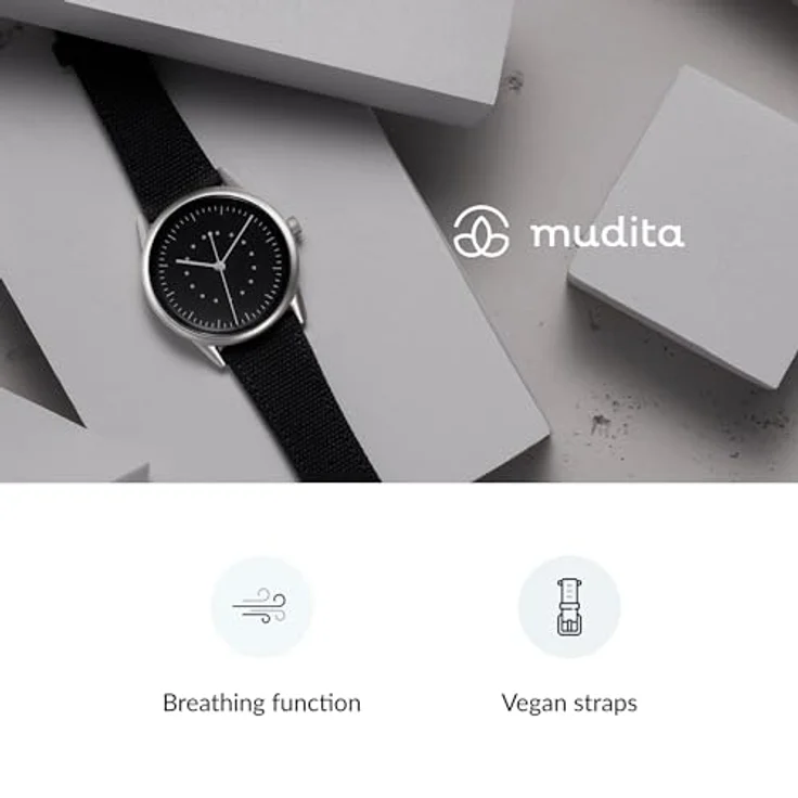 mudita Minimalistisch Automatikuhr für Herren und Damen - Miyota Automatikwerk, Bananatex Veganarmband, Saphirglas – Bild 2