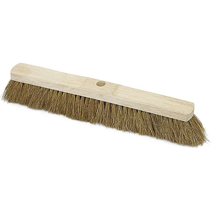 Nölle Saalbesen Natur-Kokos Sattelholz mit Stielloch, 60 cm, robuste Kokosborsten für feinen Staub und Schmutz