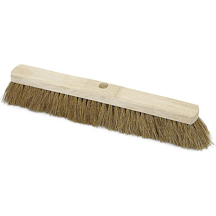 Nölle Saalbesen Natur-Kokos Sattelholz mit Stielloch, 60 cm, robuste Kokosborsten für feinen Staub und Schmutz