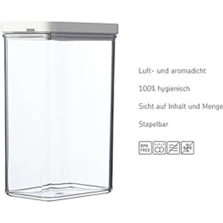 Mepal Omnia Vorratsdosen Set Nordic Sage 4-teilig | 2000 ml | luftdicht stapelbar modernes Design – Bild 3