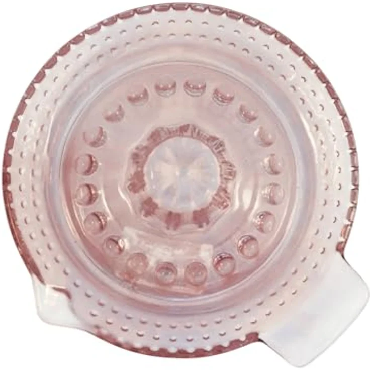 GreenGate Alice Zitronenpresse, Glas, 16 cm Durchmesser, pale pink, mit strukturierter Pressfläche und Ausgusslippe – Bild 2