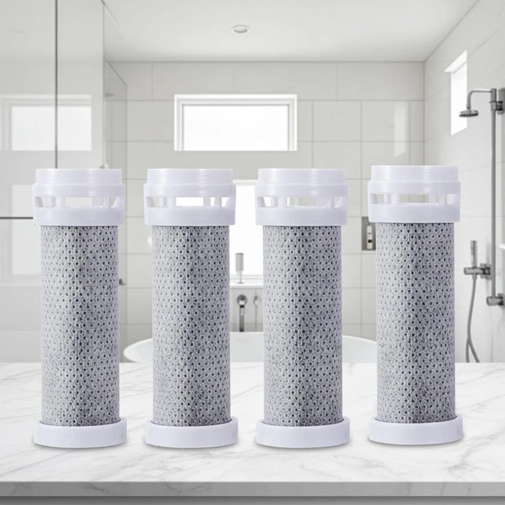 ideoon Ersatz-Wasserfilter für 3-in-1-Duschkopf, 4er-Set - Premium Filter zur Reduktion von Chlor, Fluorid & Bakterien für weicheres Wasser, Haut & Haar