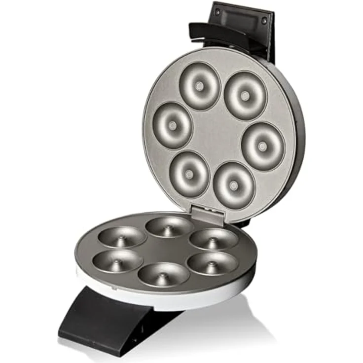 Cloer Küchenmaschine 6121, Donut Maker in elegantem Weiß-Schwarz – Bild 4