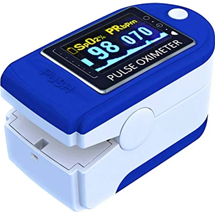 CONTEC Medima Pharma Saturatiemeter / Oximeter, OLED-Display in Blau und Gelb, SpO2- und Pulsfrequenzanzeige, automatisch abschaltend