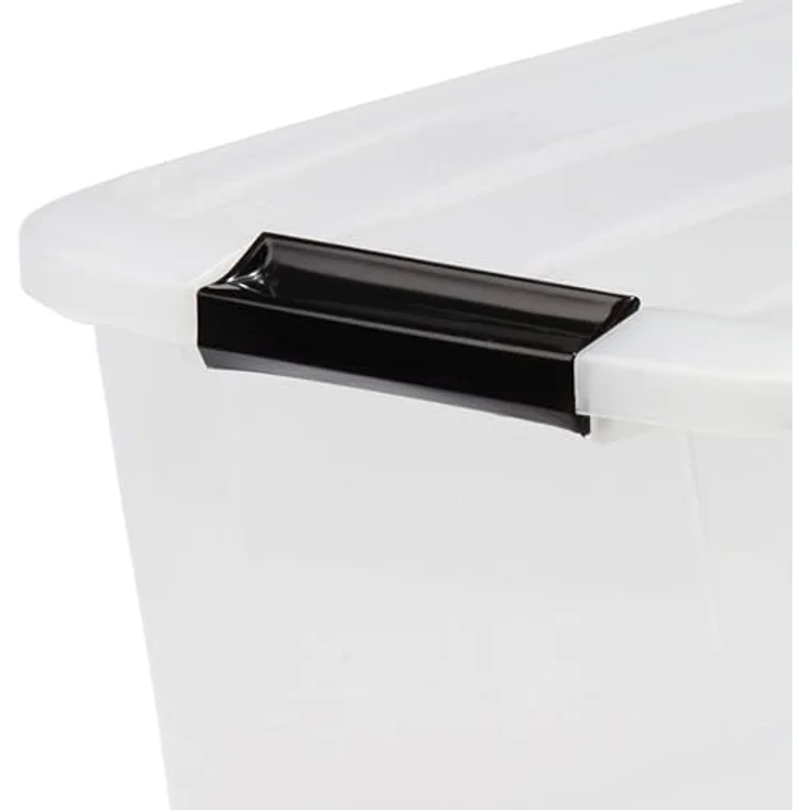 IRIS 4er-Set stapelbare Aufbewahrungsboxen 'Top Box', mit Deckel und Klickverschluss, 45 Liter, Kunststoff - Plastik, transparent, 39 x 57,5 x 30 cm – Bild 4