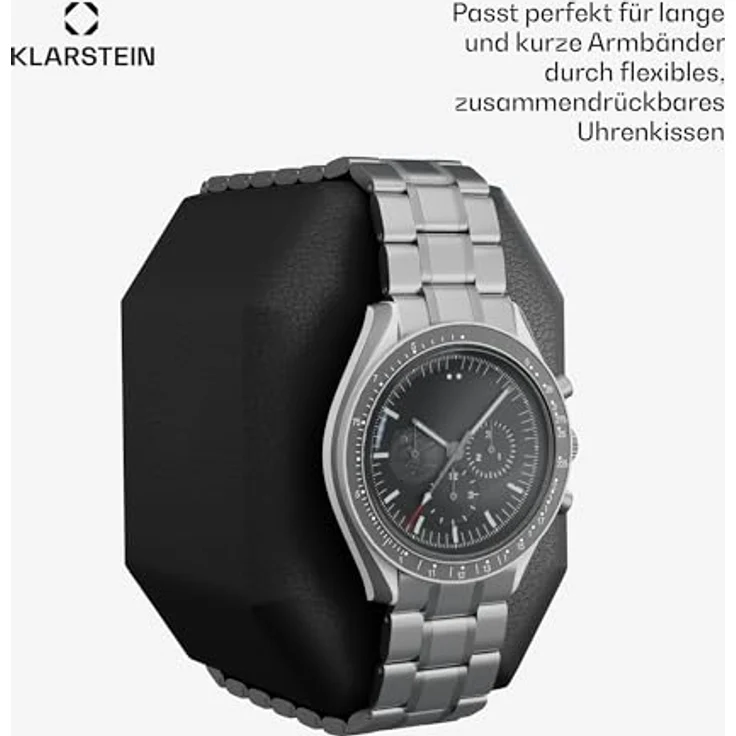 Klarstein Uhrenbeweger Brienz, eleganter Uhrenkasten für 2 Uhren mit Holz-Optik und blauer LED-Beleuchtung, 4 Rotationsmodi – Bild 3