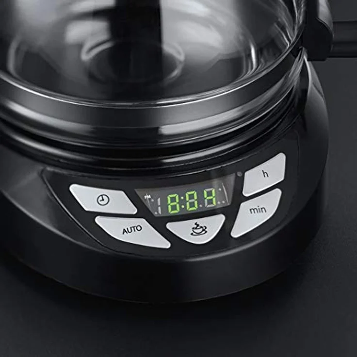 Russell Hobbs Digitale Kaffeemaschine Textures+, programmierbarer Timer, bis 10 Tassen, 1,25l Glaskanne, Warmhalteplatte, Abschaltautomatik, Tropf-Stopp, 975W, Filterkaffeemaschine 22620-56 – Bild 3