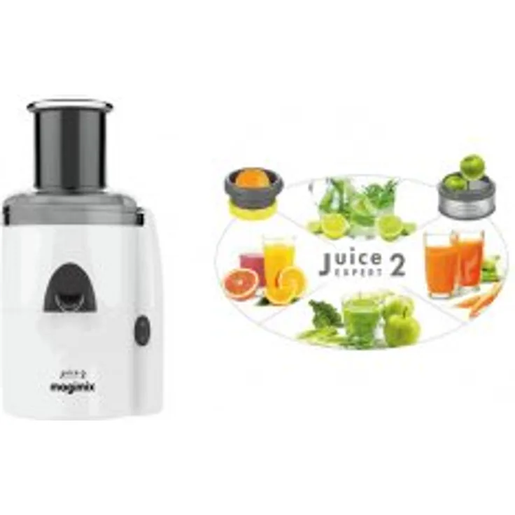 Magimix Juice Expert 2, Entsafter in Schwarz und Weiß, 400 W, kompakt mit 415 mm Höhe