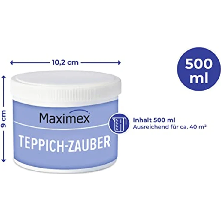 Maximex Teppich-Zauber, 500 ml, rückfettender und ergiebiger Spezial-Reiniger, auch für empfindliche Materialien wie Velours, Samt & Seide, ideal für Teppiche, Autopolster & Möbel – Bild 3