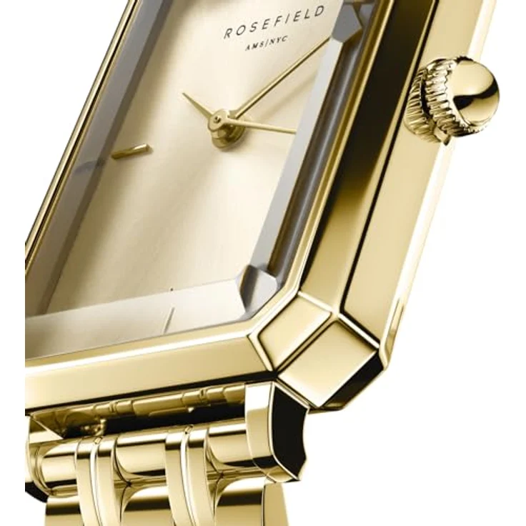 Rosefield Octagon Champagne OCGSG-O65, Armbanduhr mit Champagne Zifferblatt, 23 x 29 mm Goldgehäuse, wasserdicht bis 3 ATM – Bild 2