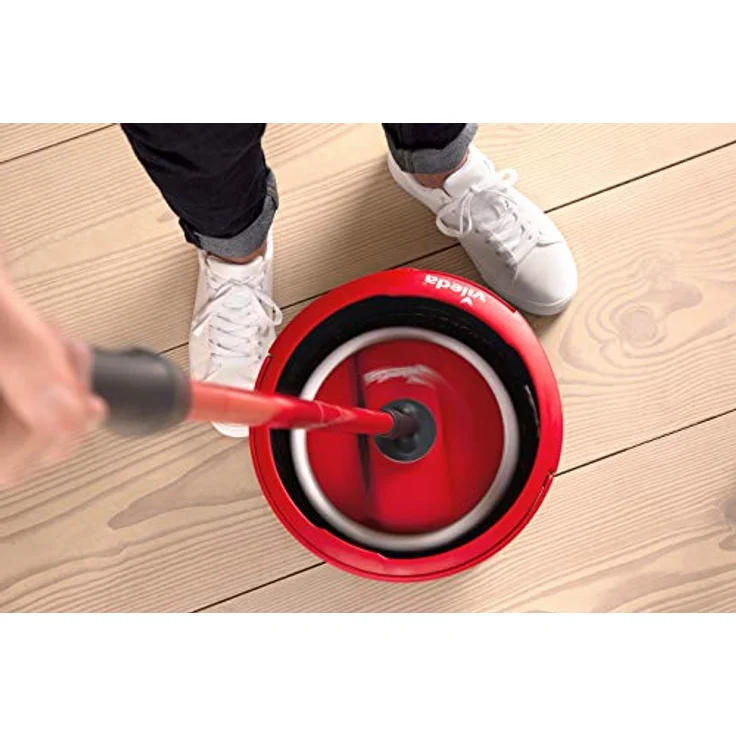 Vileda Spin & Clean, schwarz und rot, Seau Rond et compact – Bild 6