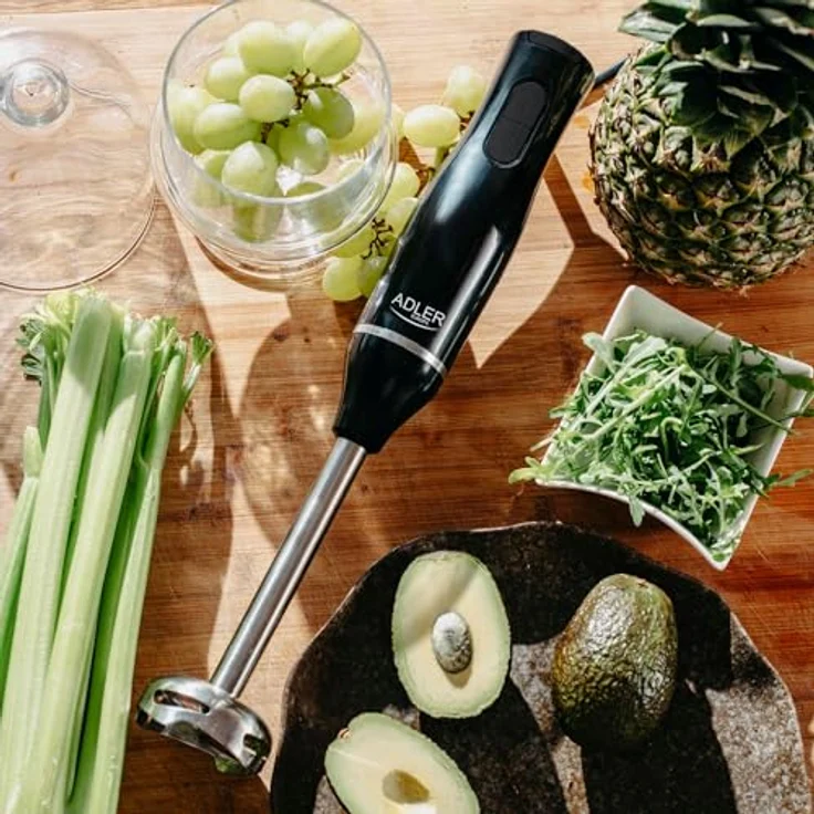 Adler Stabmixer AD 4620, 800 W, Handmixer Set mit 2 Geschwindigkeitsstufen, Edelstahlklingen, Messbecher, schwarz – Bild 8