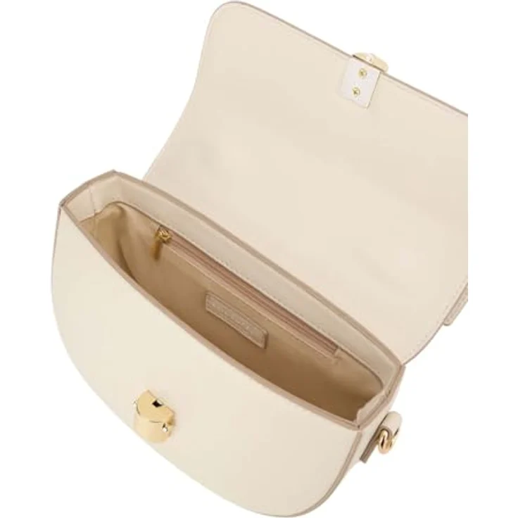 Seidenfelt Lilla Ro Handtasche 21 cm, Beige, aus robustem Polyurethan mit Steckverschluss und abnehmbaren Umhängeriemen – Bild 3