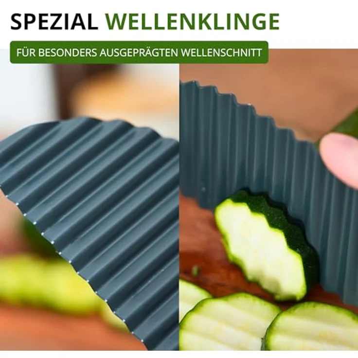 Westmark Wellenschneider Buntmesser für Gemüse, Kartoffeln und Pommes – Wellenmesser mit Antihaftbeschichtung, Schwarz-Rot, 28,3 cm – Bild 5