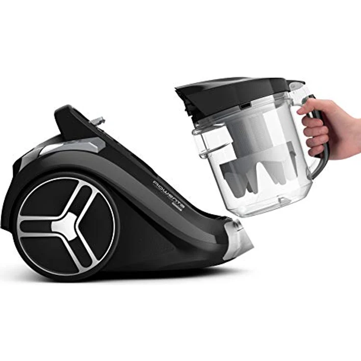 Rowenta RO4825 Compact Power XXL | Beutelloser Staubsauger | 2,5L Staubvolumen | Leise | Kompaktes Design | Extreme Saugleistung | Vacuum-Cleaner | Hocheffizienter Saugkopf | Schwarz-Grau – Bild 5