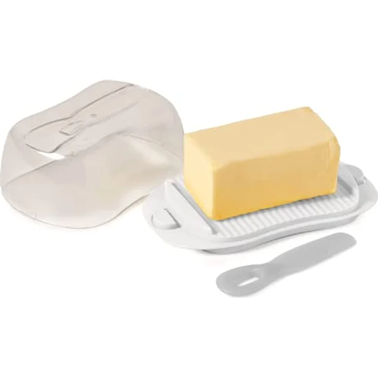 Snips | Butterdose 0,50 L | Platte mit 2 Sicherheitsverschlüssen | Durchsichtige Glocke Spalm Butter | Butterdose Kunststoff | Maße 18 x 10 x 7 cm | Hergestellt in Italien | BPA- und phthalatfrei – Bild 4