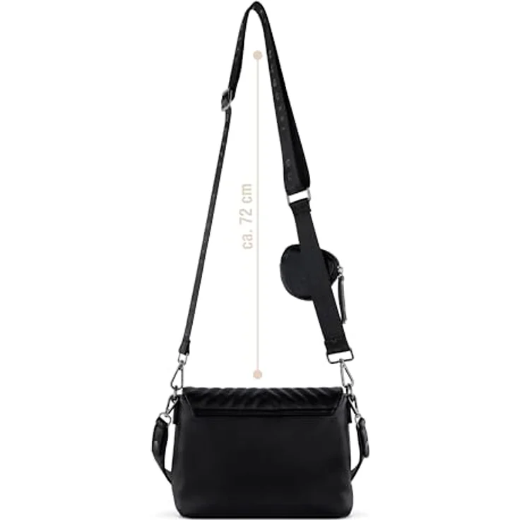 Bugatti Bodybag Sira Crossover Bag Large II, stylishe Umhängetasche aus Kunstleder mit V-Steppung, schwarz – Bild 3