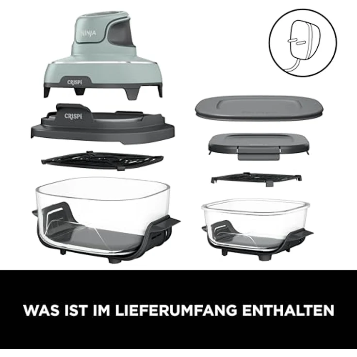 NINJA Fritteuse Crispi FN101EUSG, Heißluftfritteuse mit 3,8 l Fassungsvermögen und LCD-Display, 4 einstellbaren Programmen, Timer-Funktion – Bild 2