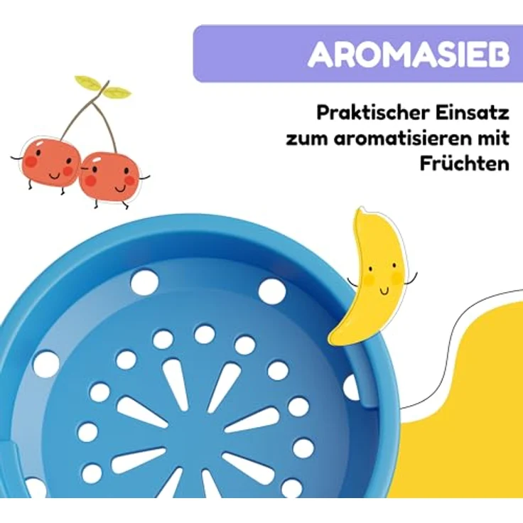 Klarstein Schmatzfatz Trinkflasche, auslaufsichere Kinderflasche 500 ml mit Fruchtaufsatz, BPA-frei, ideal für Kindergarten und Sport – Bild 5
