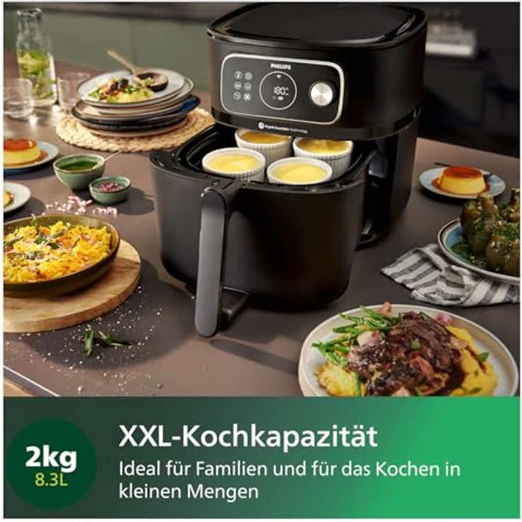 Philips Airfryer Combi XXL Connected 7000 Series Heißluftfritteuse mit Rapid CombiAir-Technologie, Auto-Cook-Programmen und HomeID-App – Bild 4