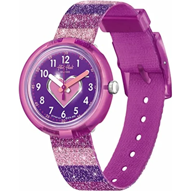 Flik Flak Watch FPNP127, Armbanduhr Montre Stripy Glitter