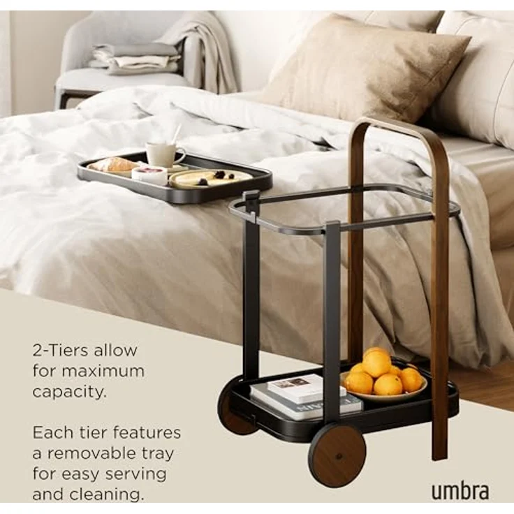 Umbra BELLWOOD Barwagen/Servierwagen, schwarz/walnuss  – Bild 5