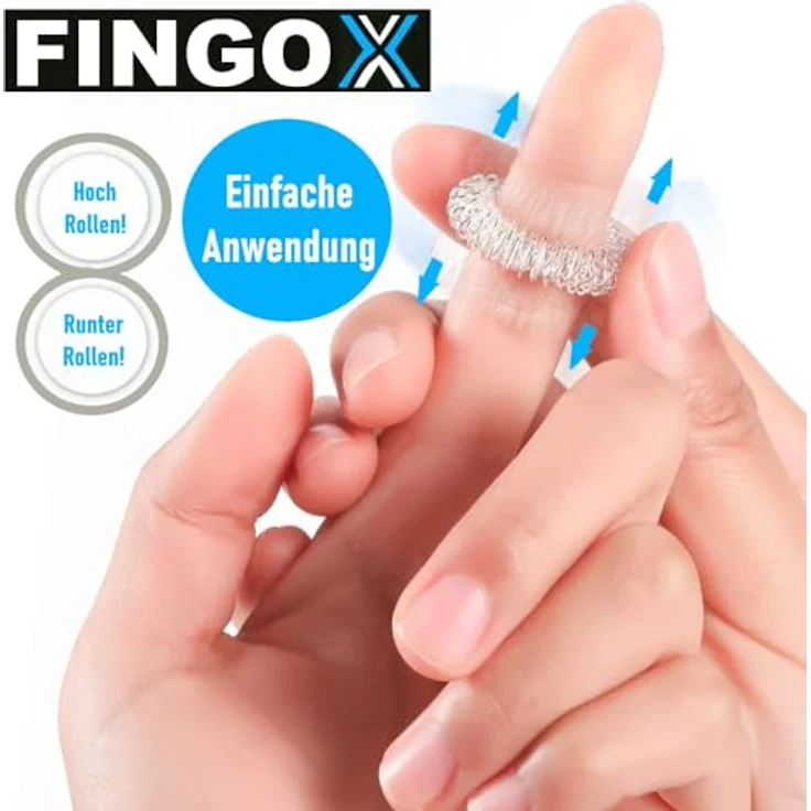 MAVURA Massageroller FINGOX Akupressur Ringe Finger Massage Akupunktur Handmassage, 6-tlg., Gold & Silber – Bild 6