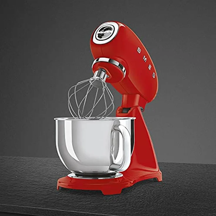 Smeg SMF03RDEU Küchenmaschine mit Direktantrieb, 800W, 4,8 L Edelstahlschüssel, rot, Serie: SMF03 – Bild 4