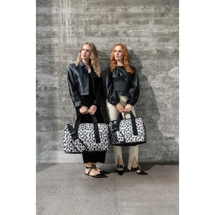 reisenthel Allrounder M Leo Nero, Handtasche mit Leopardenmuster, Schwarz, wasserabweisend, geräumig mit sechs Steckfächern, gepolsterte Tragegriffe und Schultergurt – Bild 8