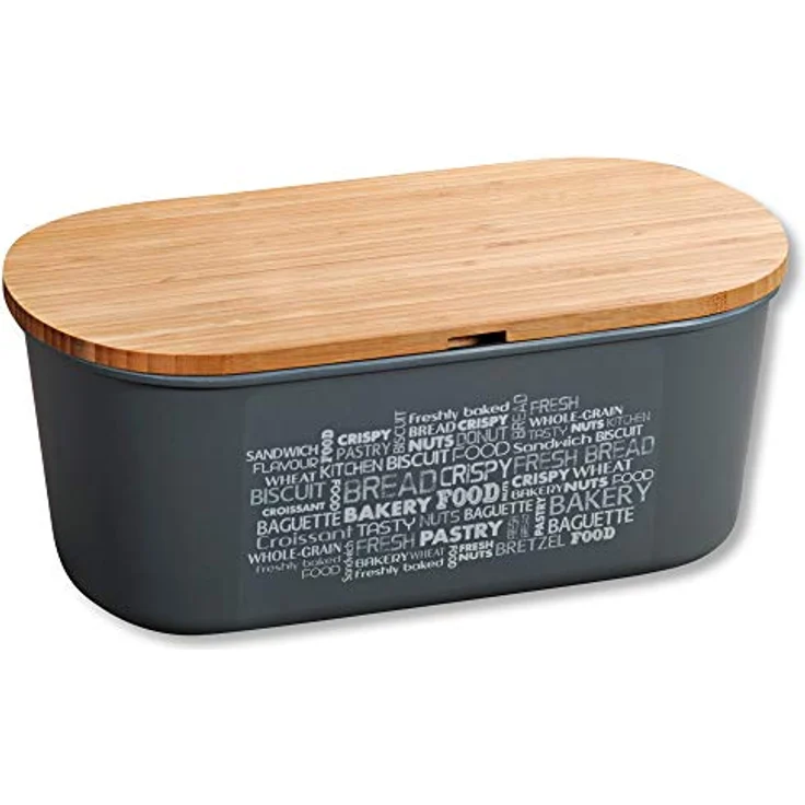 KESPER for kitchen & home Brotkasten, Kunststoff, Bambus, 1-tlg, mit Deckel als Schneidbrett – Bild 2