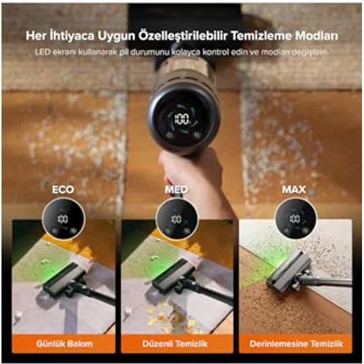 ROBOROCK H60 Hub Ultra Staubsauger, Netz-/Akkubetrieb, 630 Watt, schwarz, Auto-Entleerungs-Ladedock, 210 AW Saugleistung, Anti-Verhedderungs-Bürste – Bild 5