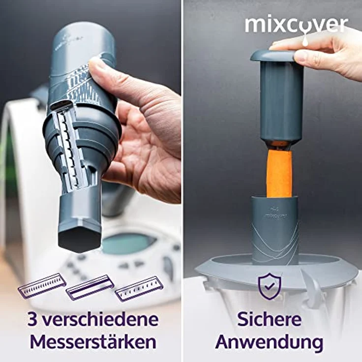 mixcover verbesserter Spiralschneider Gemüsenudeln herstellen mit Ebook Rezeptheft kompatibel mit Vorwerk Thermomix TM31 Gemüsepasta Gemüsehobel gemüsereibe elektrisch GemüseStyler – Bild 4