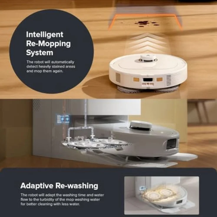 Roborock Qrevo MaxV (mit RDS), Weiß Saugroboter mit automatischer Nachfüll- und Trocknungsstation, 7000 Pa Saugkraft, Wischmopp-Funktion, kompatibel mit Google Assistant und Amazon Alexa – Bild 4