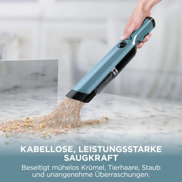 Shark WandVac WV201EUBL, Akku Handstaubsauger mit Ladestation, Tierhaar-Aufsatz und Staub-Fuge, Blau in Blaugrau – Bild 3