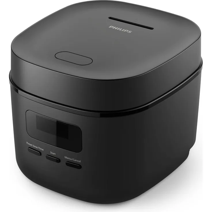 Philips Mini Reiskocher 3000 Series HD3080/80, 5 Programme, 0,54 l, 400 W, schwarz, ideal für 1-3 Personen