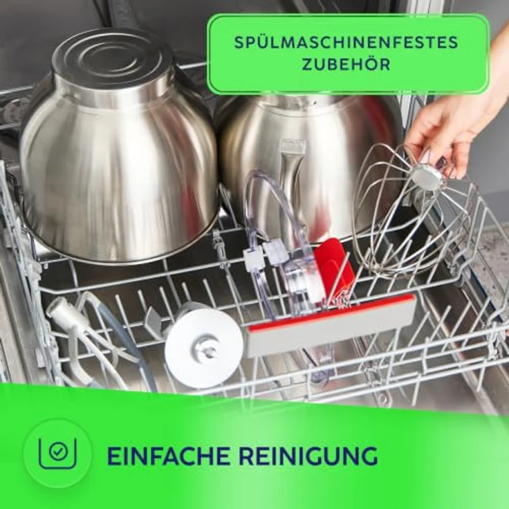 MPM MRK-23, planetarischer Küchenroboter mit 2 Edelstahlschüsseln (je 7 l, grau), 2400 W, 6 Geschwindigkeitsstufen – Bild 4