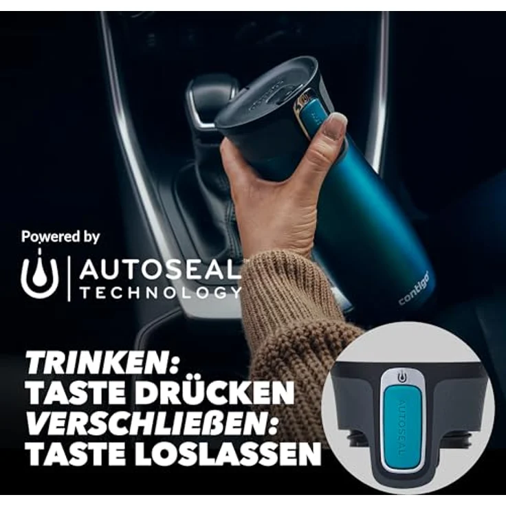 Contigo Thermobecher West Loop Autoseal, Edelstahl Isolierbecher, Reisebecher, Kaffebecher To Go, 100% dicht, auslaufsicher, hält bis zu 5h heiß,12h kalt, 470 ml – Bild 4