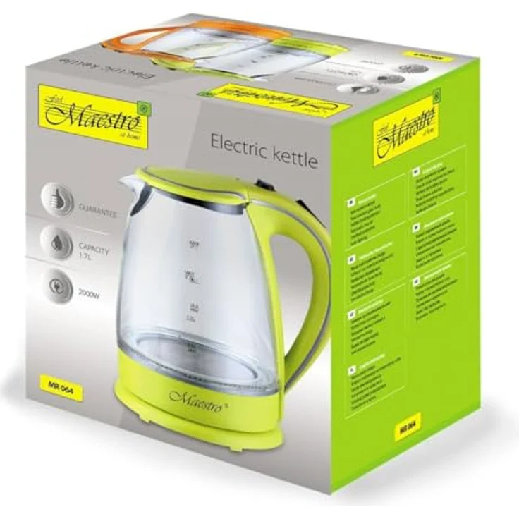 Feel Maestro Wasserkocher MR-064 Grün Transparent Glas 2000 W 1,7 l – Bild 2