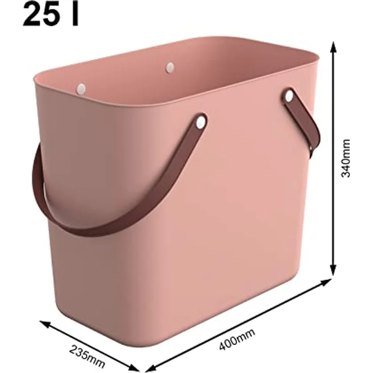 Rotho Albula Einkaufskorb, Kunststoff (PP recycelt), rosa, 25l, (40 x 23,5 x 34 cm) – Bild 2