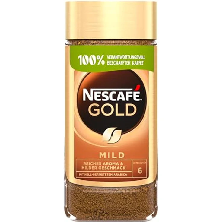 Nescafé Gold Mild, löslicher Bohnenkaffee aus erlesenen Arabica-Kaffeebohnen, Instant-Pulver, koffeinhaltig & aromatisch, 6er Pack (6 x 200 g) – Bild 3