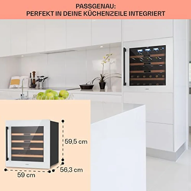 Klarstein Vinsider 36 Built-In Uno Weinkühlschrank, Einbau, edelstahl quartz, 36 Flaschen, Energieklasse G – Bild 7