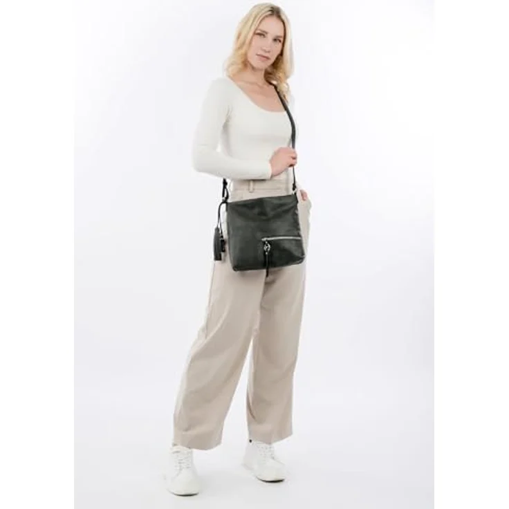 Tamaris TAS Nele, Umhängetasche in Schwarz mit längenverstellbarem Umhängeriemen und Reißverschlussfach – Bild 2